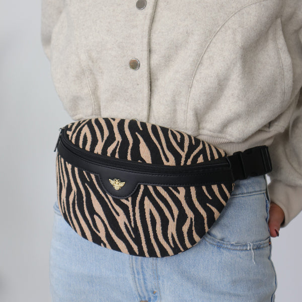 Zebra Print Hipster Bag - Zebrano