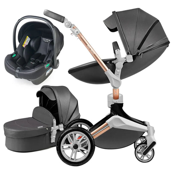 Hot Mom - Cruz F023 - 3 in 1 Travel System - Dark Grey