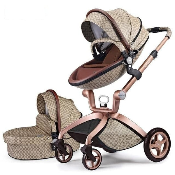 Hot Mom - Elegance F022 - 2 in 1 Baby Stroller - Grid