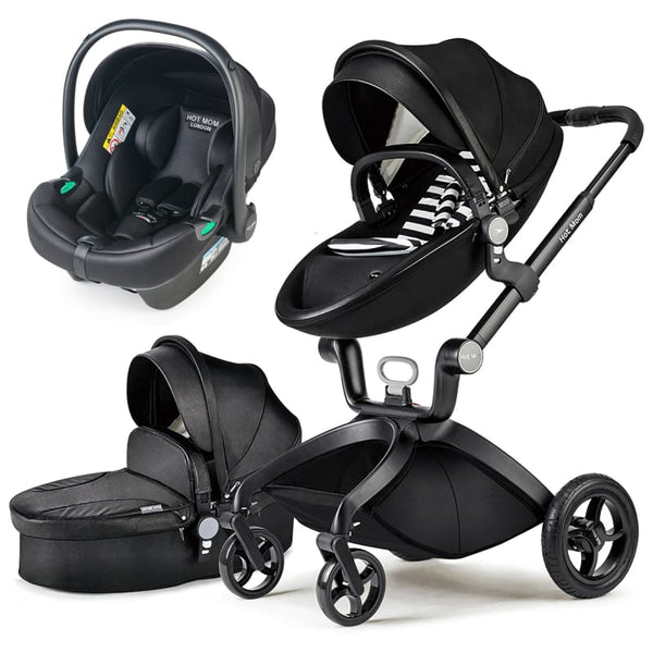 Hot Mom - Elegance F022 - 3 in 1 Travel System - Black