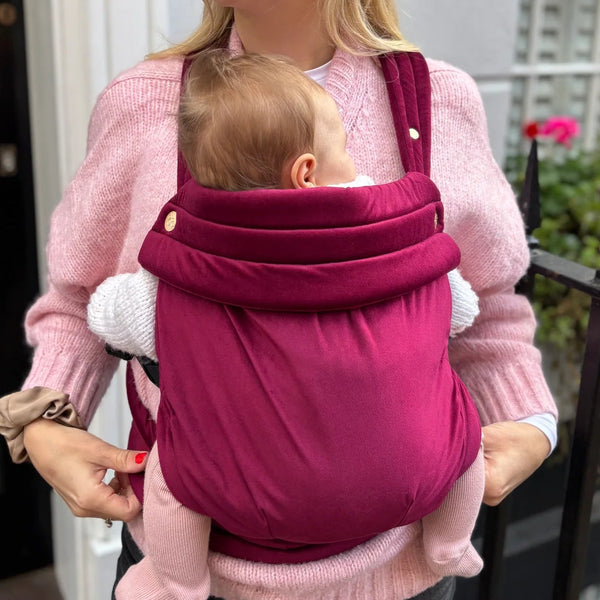 Bizzi Growin Velvet Baby Carrier - Cherry